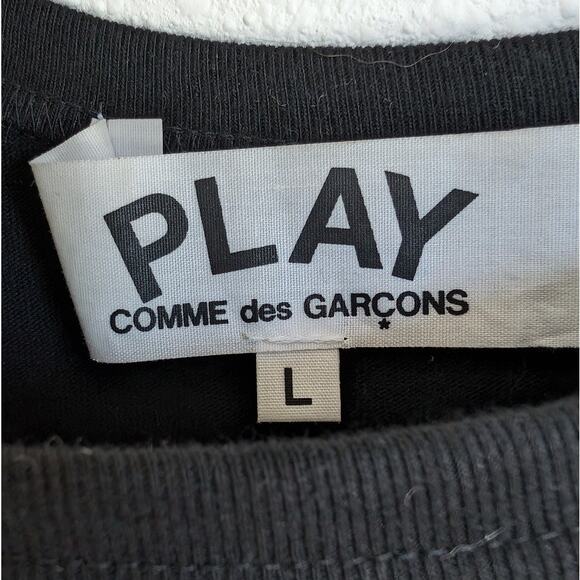 Comme des Garçons PLAY Signature Logo Hearts Short Sleeve Tee T-shirt, size L - Picture 3 of 6